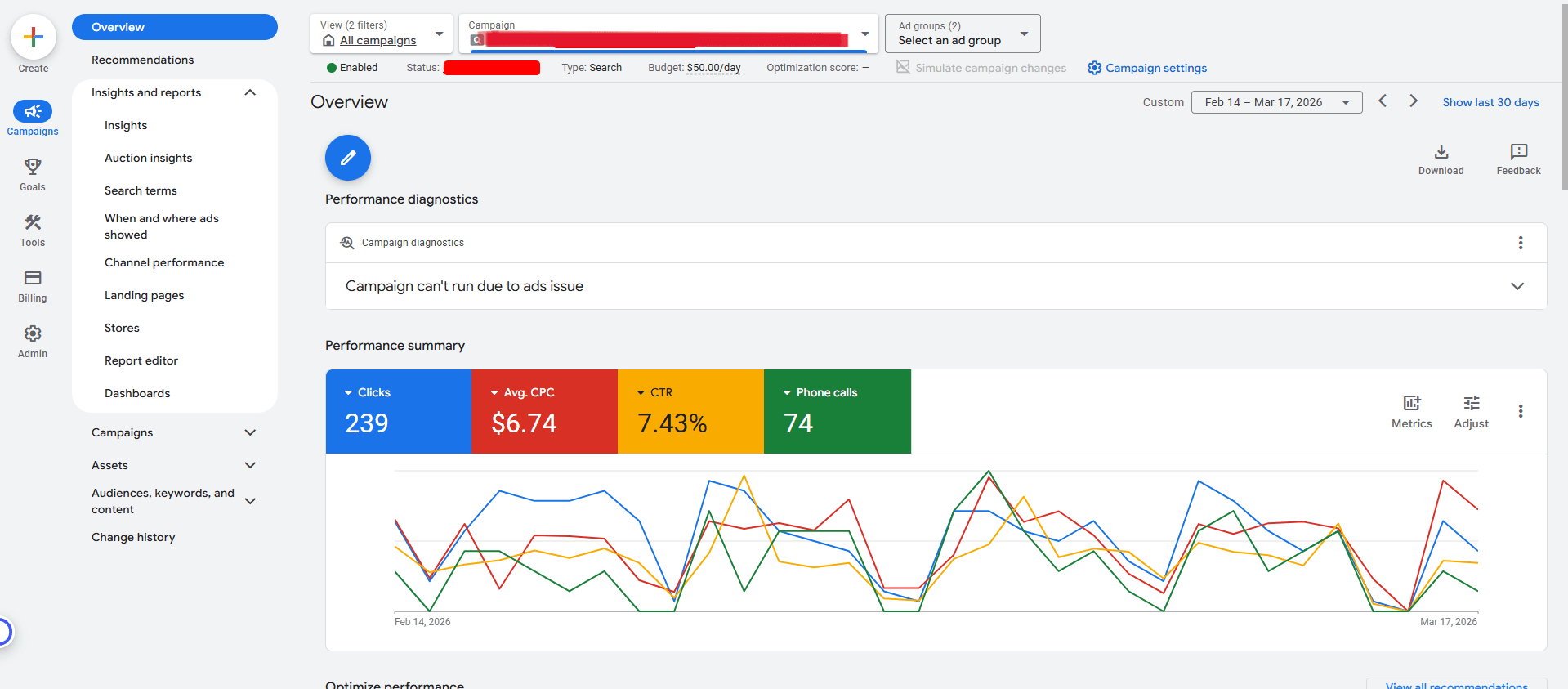 Search — Call Campaign case study