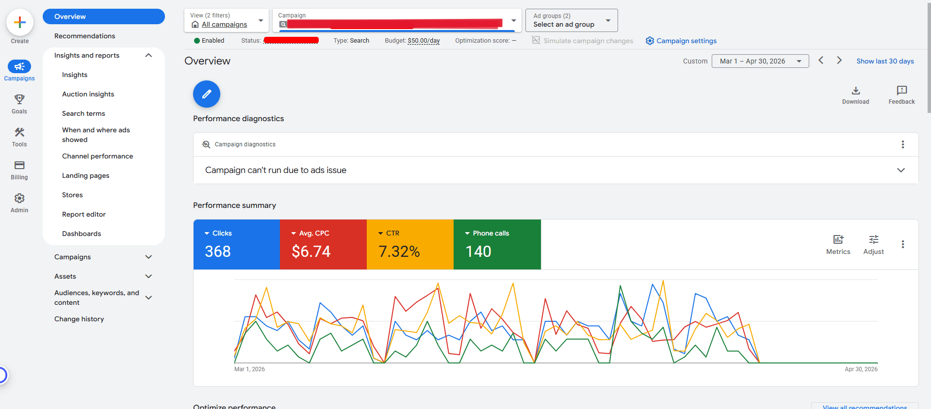 Search — Phone Call Leads case study